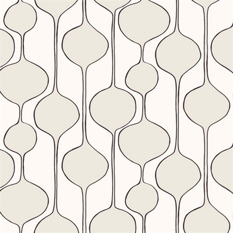 Bubble Stripe Geometric Marshmallow Peel and Stick Wallpaper
