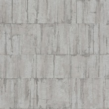 Buck Silver Horizontal Concrete Wallpaper