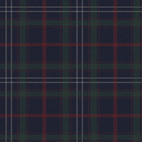 Bucklane Dark Blue & Green Plaid Wallpaper