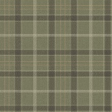 Bucklane Olive Green Plaid Wallpaper