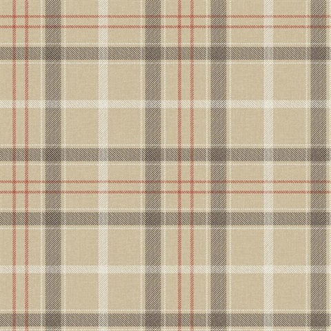 Bucklane Sand Plaid Wallpaper