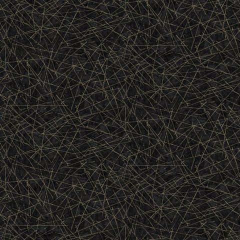 Bulan Black Raised Foil Artistic Lines Wallpaper