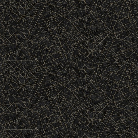 Bulan Black Raised Foil Artistic Lines Wallpaper