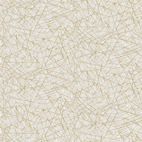 Bulan Champagne Raised Foil Artistic Lines Wallpaper