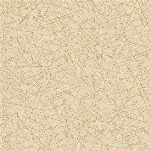 Bulan Gold Raised Foil Artistic Lines Wallpaper