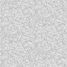 Bulan Silver Raised Foil Artistic Lines Wallpaper