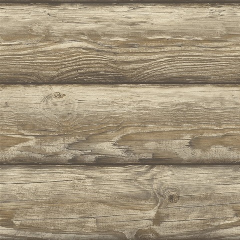 Bunkhouse Light Brown Wood Plank Wallpaper