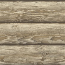 Bunkhouse Light Brown Wood Plank Wallpaper