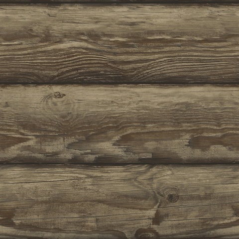 Bunkhouse Mahogany Wood Plank Wallpaper