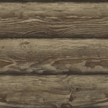 Bunkhouse Mahogany Wood Plank Wallpaper