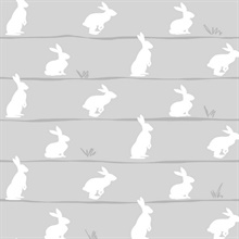 Bunny Trail Animal Print Daydream Grey Peel and Stick Wallpaper