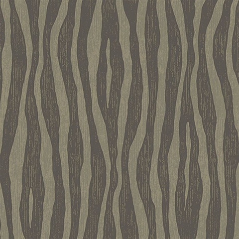 Burchell Moss Zebra Vertical Stipe Grit Wallpaper