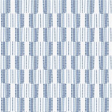 Burgen Blue Geometric Boho Linen Stripe Wallpaper