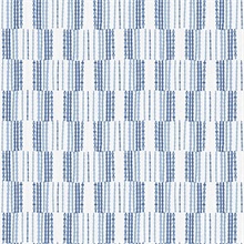 Burgen Blue Geometric Boho Linen Stripe Wallpaper