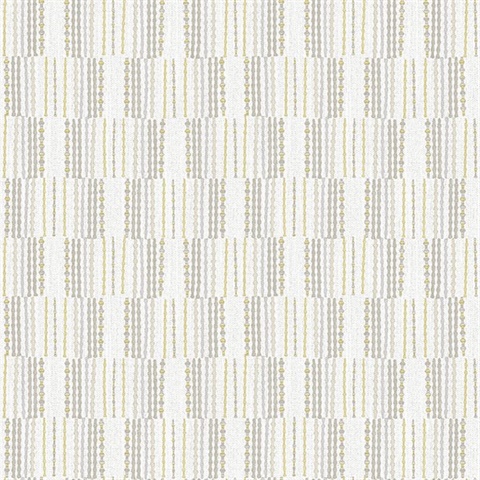 Burgen Grey Geometric Boho Linen Stripe Wallpaper