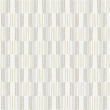 Burgen Grey Geometric Boho Linen Stripe Wallpaper