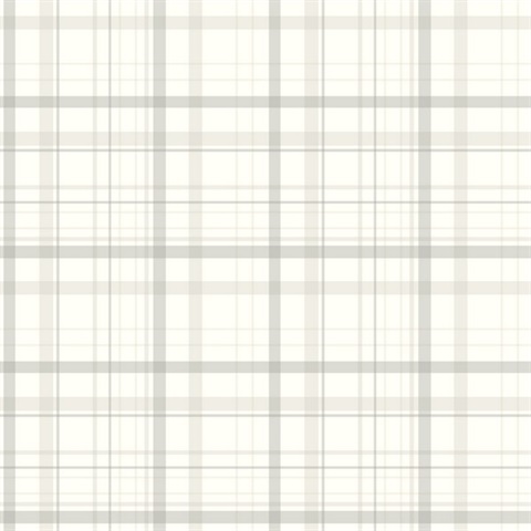 Burgess Light Grey Plaid Wallpaper