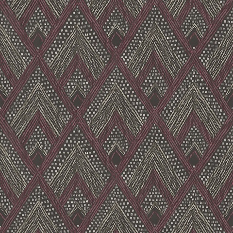 Burgundy & Black Commercial Panama Wallpaper