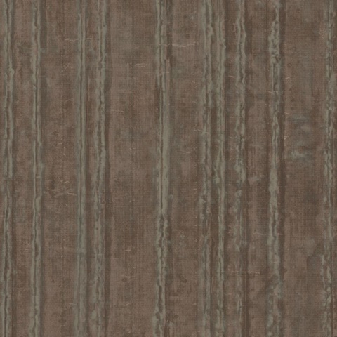 Burnished Bronze Metallic Faux Vintage Tin Wallpaper