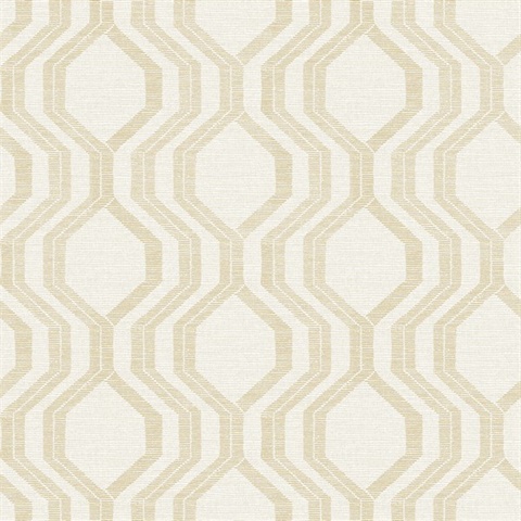 Burton Gold Modern Ogee Wallpaper