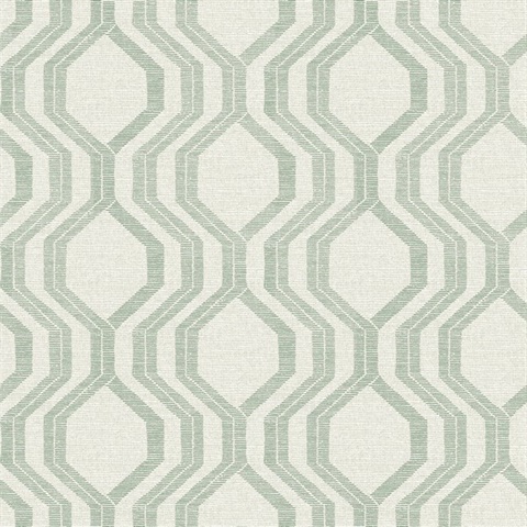 Burton Green Modern Ogee Wallpaper