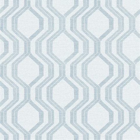 Burton Light Blue Modern Ogee Wallpaper