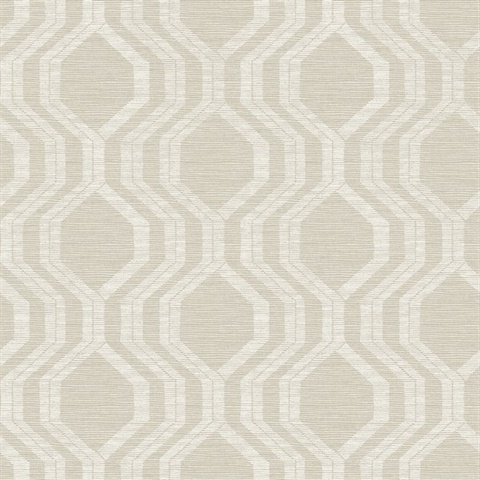 Burton Neutral Modern Ogee Wallpaper