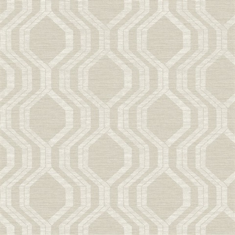 Burton Neutral Modern Ogee Wallpaper