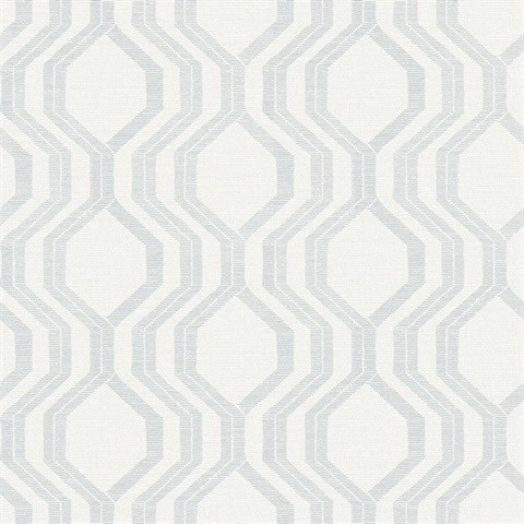 Burton Silver Modern Ogee Wallpaper