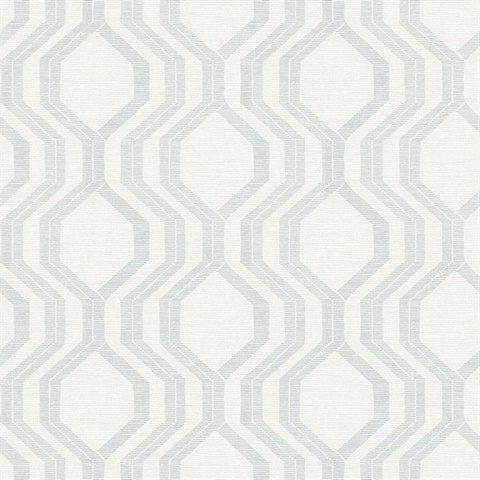 Burton Silver Modern Ogee Wallpaper