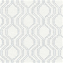 Burton Silver Modern Ogee Wallpaper