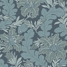 Butterfield Blue Floral Wallpaper