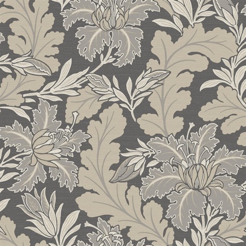 Butterfield Grey Floral Wallpaper
