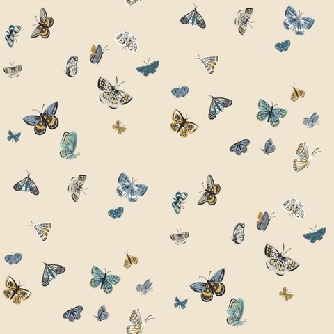 Butterfly House Linen Peel & Stick Wallpaper