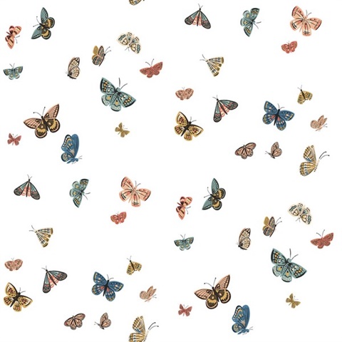 Butterfly House White Peel & Stick Wallpaper