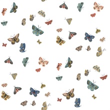 Butterfly House White Wallpaper