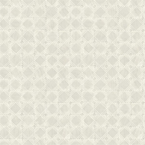 Button Block Light Grey Geometric Wallpaper