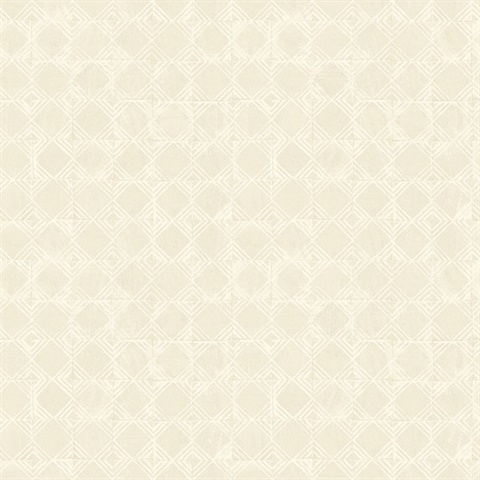 Button Block Taupe Geometric Wallpaper