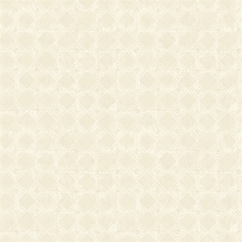 Button Block Taupe Geometric Wallpaper