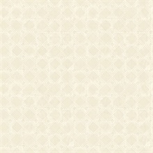 Button Block Taupe Geometric Wallpaper