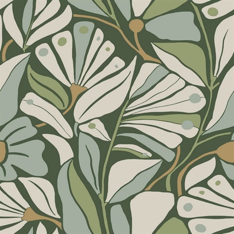 Cabana Club Lush Mediterranean Coastal Fronds Wallpaper