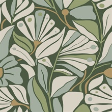 Cabana Club Lush Mediterranean Coastal Fronds Wallpaper