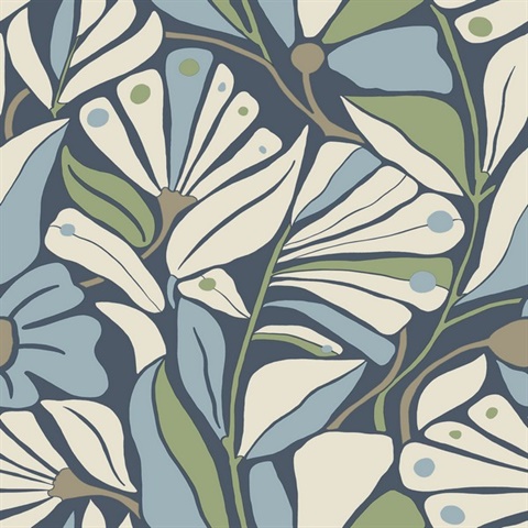 Cabana Club Sea Mediterranean Coastal Fronds Wallpaper