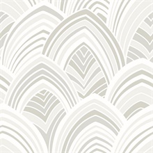 Cabarita White Flocked Velvet Textured Art Deco Wallpaper