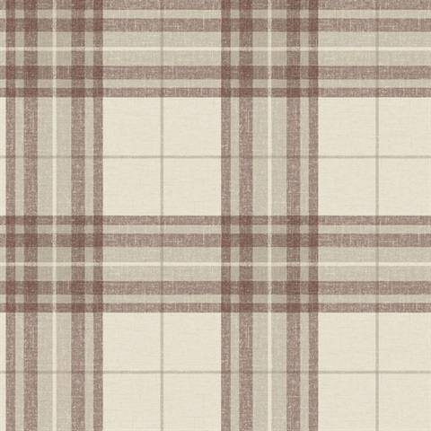 Cabin Check Rust Plaid Wallpaper
