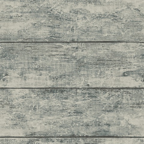 Cabin Teal Textured Wood Planks Wallpaper