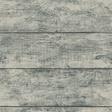 Cabin Teal Textured Wood Planks Wallpaper