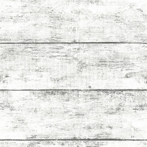 Cabin White Textured Wood Planks Wallpaper