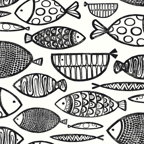 Cadence Contrasto Modern Watercolor Fish Wallpaper