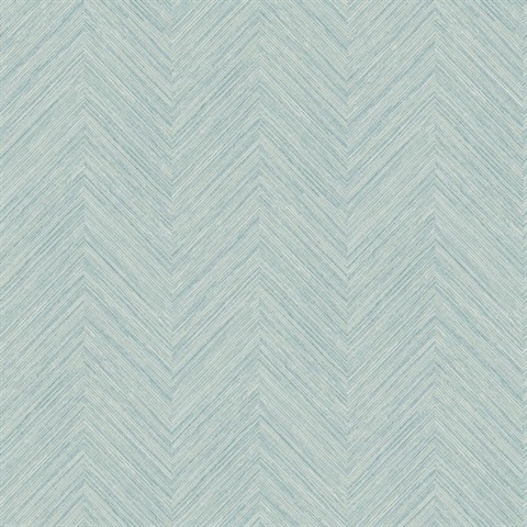 Caladesi Aqua Linen Chevron Wallpaper